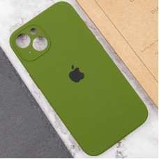 Чехол-силикон оригинал Full Camera Soft Matte iPhone 13 (Зелёный / Dark Olive)