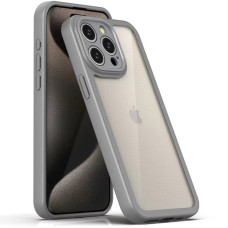Чехол-силикон Transparent + Colour 1,5mm iPhone 15 Pro, серый
