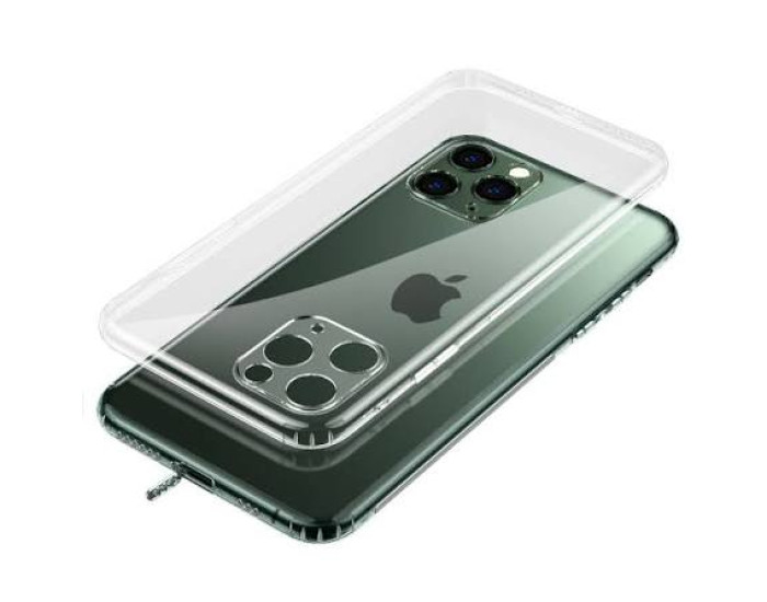 Чехол-силикон с заглушками + защита камеры iPhone 11 Pro, прозрачный
