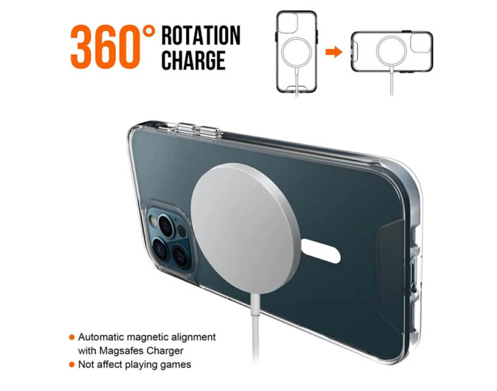 Чехол-силикон Space Case with MagSafe iPhone 15 Pro, прозрачный