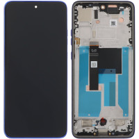 Дисплей з сенсорним екраном (модуль) Motorola XT2409 Moto Edge 50 Neo, чорний з рамкою синьою, P-OLED, оригінал