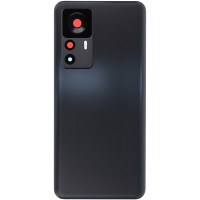 Задня панель корпуси для Xiaomi 12T, чорна з склом камери, глянцева