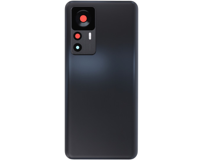 Задняя панель корпуса для Xiaomi 12T, черная со стеклом камеры, глянцевая