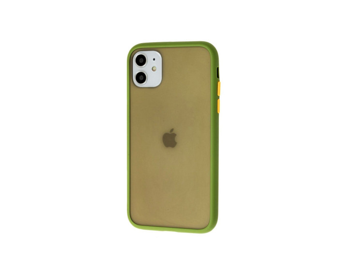 Чехол-силикон Gingle Slim Matte Case iPhone 11 Pro Max, Olive/Yellow
