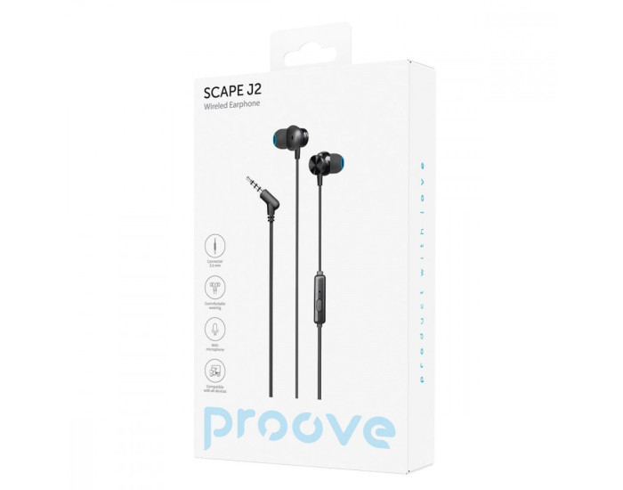 Проводные наушники Proove Scape J2 (3.5mm) Black 