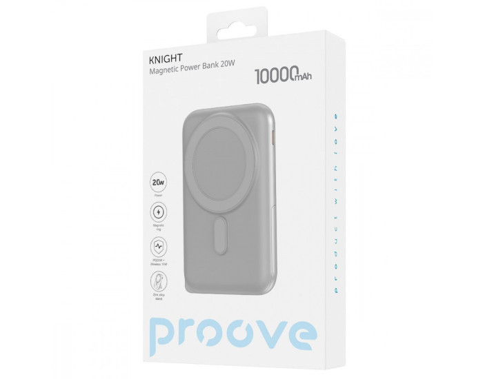 Портативна батарея (Power Bank) Proove Knight MagSafe 20W 10000 mAh Beige