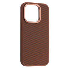 Чехол-силикон Kevlar Style MagSafe iPhone 15, коричневый