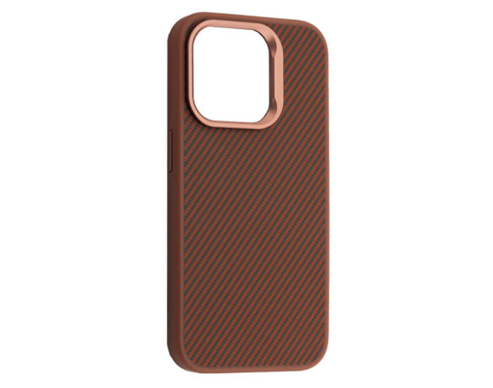 Чехол-силикон Kevlar Style MagSafe iPhone 15, коричневый
