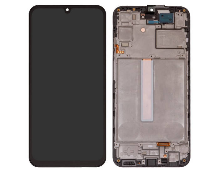 Дисплей с сенсорным экраном (модуль) Samsung A256 A25, черный с рамкой, оригинал