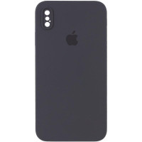 Чехол-силикон оригинал Square Cover Soft Matte Full Camera iPhone X/XS (Серый / Dark Gray)