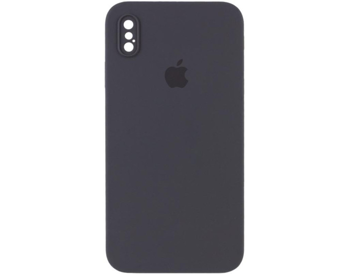 Чехол-силикон оригинал Square Cover Soft Matte Full Camera iPhone X/XS (Серый / Dark Gray)