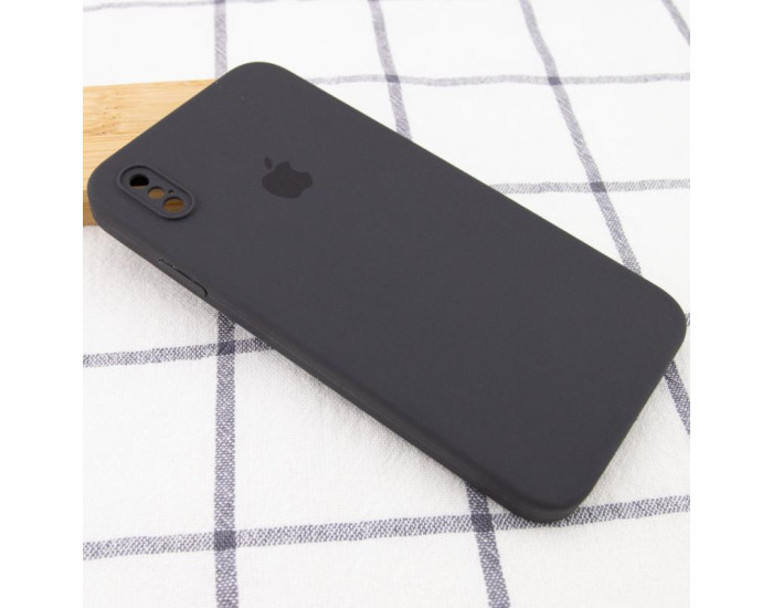 Чехол-силикон оригинал Square Cover Soft Matte Full Camera iPhone X/XS (Серый / Dark Gray)