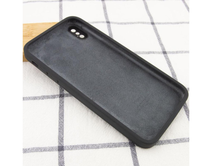 Чехол-силикон оригинал Square Cover Soft Matte Full Camera iPhone X/XS (Серый / Dark Gray)