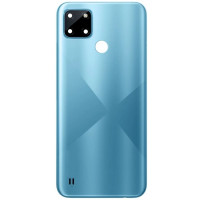 Задняя крышка для Realme C21Y, голубая со стеклом камеры, оригинал