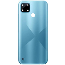 Задняя крышка для Realme C21Y, голубая со стеклом камеры, оригинал