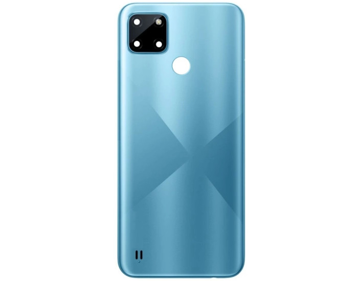 Задняя крышка для Realme C21Y, голубая со стеклом камеры, оригинал