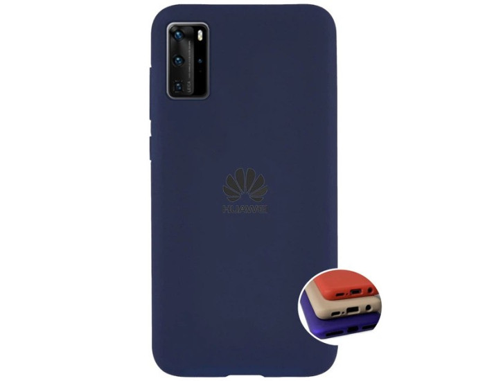 Чехол-силикон оригинал 100% Full Soft Matte Huawei P40, Dark blue