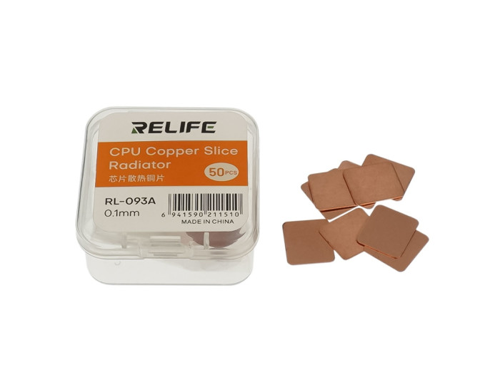 Медные термопрокладки Relife RL-093A (12 x 14 x 0.1 мм, 50 шт)