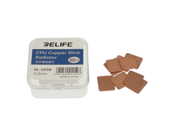 Медные термопрокладки Relife RL-093B (12 x 14 x 0.3 мм, 50 шт)