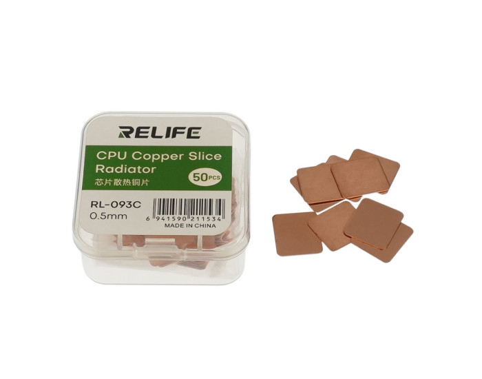 Медные термопрокладки Relife RL-093C (12 x 14 x 0.5 мм, 50 шт)