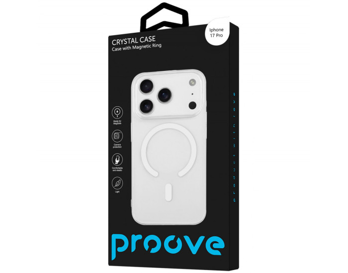 Чохол-силікон Proove Crystal Case with MagSafe Ring iPhone 17 Pro, Темно-синій