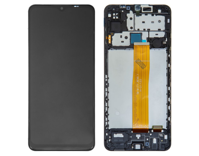 Дисплей с сенсорным экраном (модуль) Samsung M127 Galaxy M12, черный с рамкой, оригинал Rev0.1
