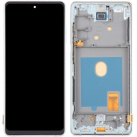 Дисплей с сенсорным экраном (модуль) Samsung G780/G781 Galaxy S20 FE с рамкой, серебристый, OLED