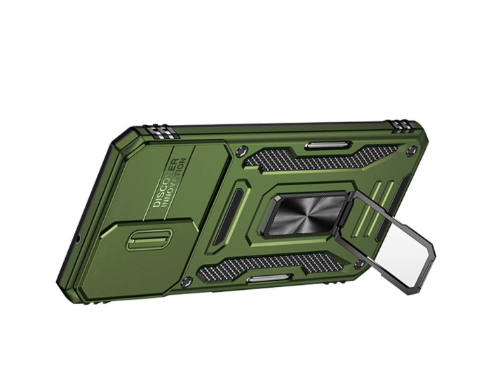Чехол-Ударопрочный Camshield Army Ring Samsung A27, оливковый