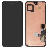 Дисплей с сенсорным экраном (модуль) Google Pixel 8 с рамкой, черный, переклейка