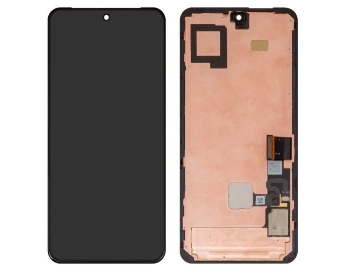 Дисплей с сенсорным экраном (модуль) Google Pixel 8 с рамкой, черный, переклейка