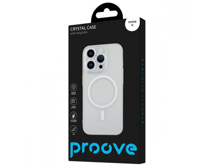 Чохол-силікон Proove Crystal Case with MagSafe Ring iPhone 16, Прозорий