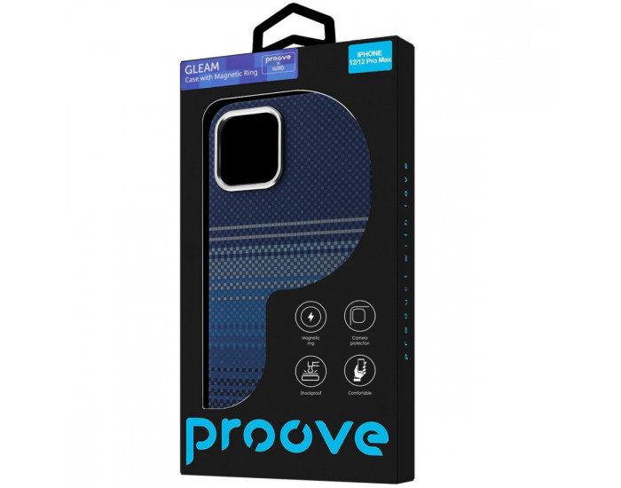 Чехол-силикон Proove Gleam Case with MagSafe Ring iPhone 12 Pro Max, Gold stripes