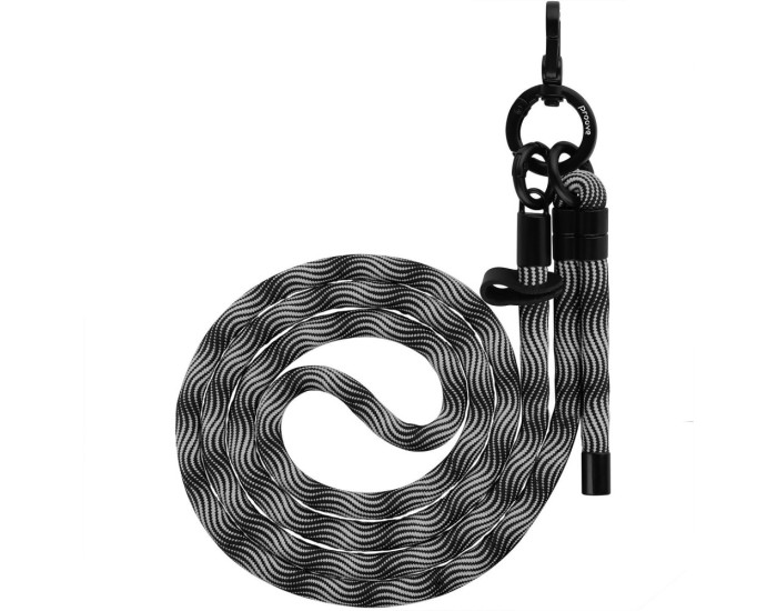 Шнурок Proove Twist Spiral Cross-Body Strap, черный/серебристый