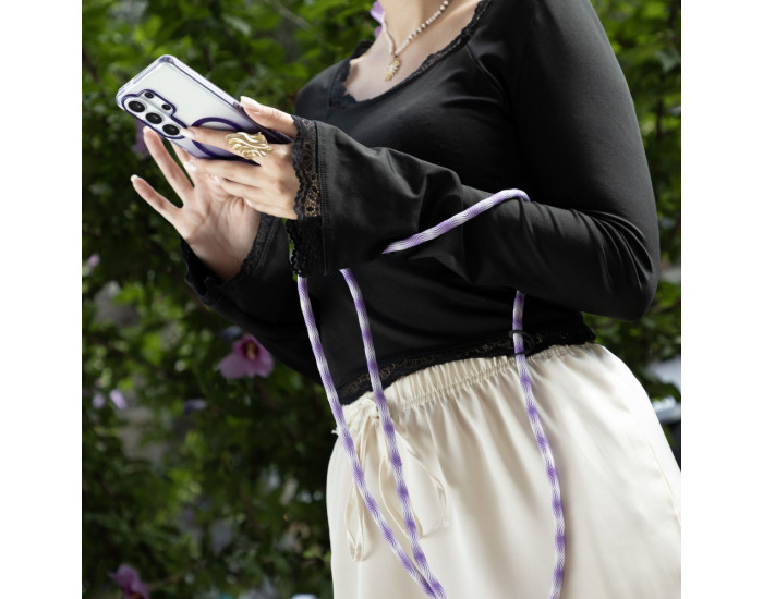 Шнурок Proove Twist Spiral Cross-Body Strap, черный/серебристый