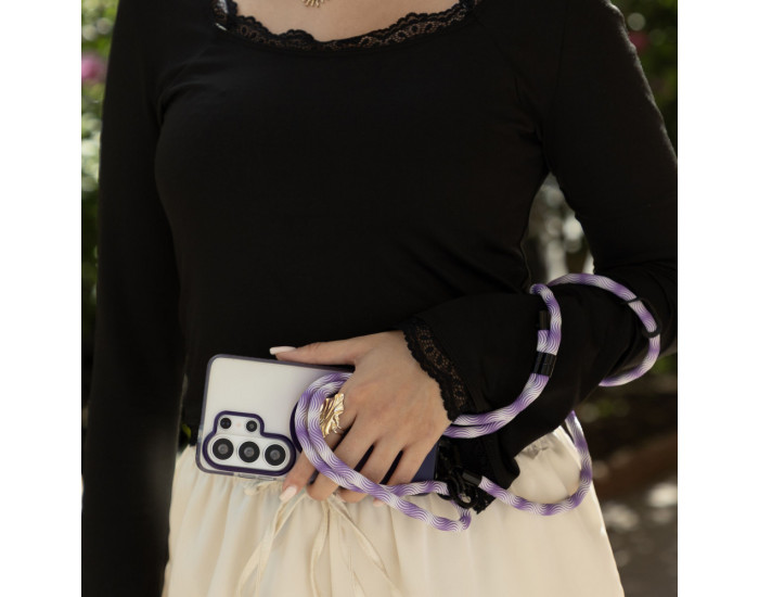 Шнурок Proove Twist Spiral Cross-Body Strap, черный/серебристый