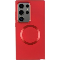 Чехол-силикон Bonbon Metal Style with MagSafe Samsung S24 Ultra, Red