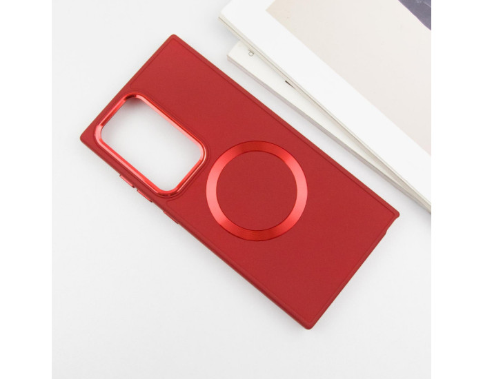 Чехол-силикон Bonbon Metal Style with MagSafe Samsung S24 Ultra, Red