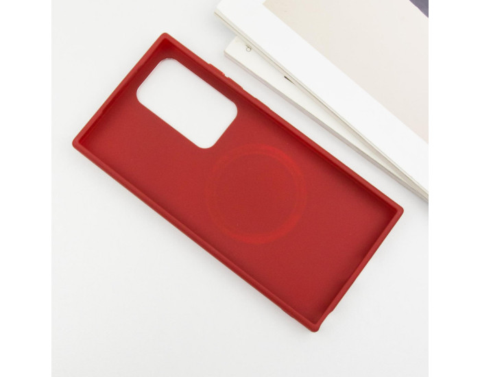 Чехол-силикон Bonbon Metal Style with MagSafe Samsung S24 Ultra, Red