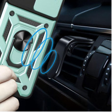 Чехол-Ударопрочный Camshield Serge Ring Magnet Xiaomi Poco X7 Pro, зеленый