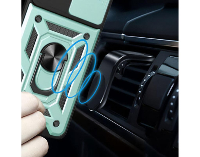 Чехол-Ударопрочный Camshield Serge Ring Magnet Xiaomi Poco X7 Pro, зеленый