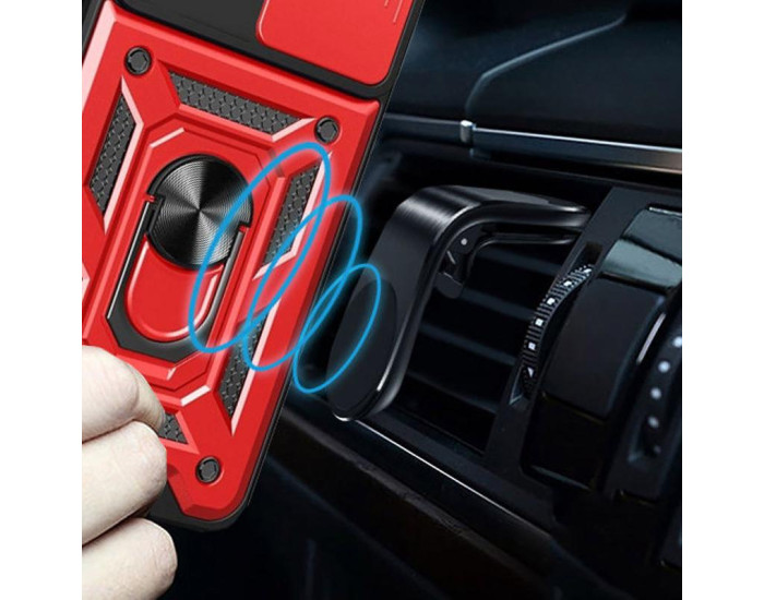 Чехол-Ударопрочный Camshield Serge Ring Magnet Xiaomi Poco X7 Pro, красный