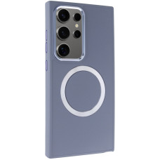 Чехол-силикон Bonbon Metal Style with MagSafe Samsung S24 Ultra ( Серый / Lavander)