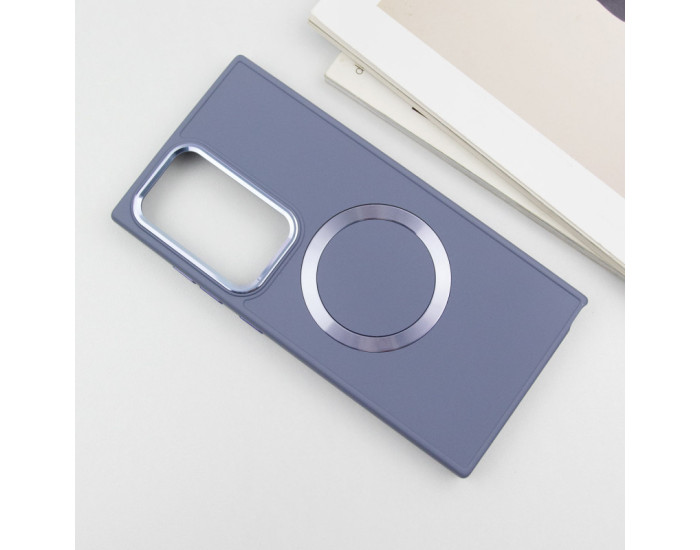 Чехол-силикон Bonbon Metal Style with MagSafe Samsung S24 Ultra ( Серый / Lavander)