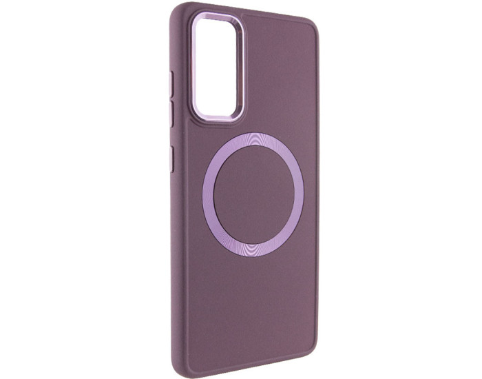 Чехол-силикон Bonbon Metal Style with MagSafe Samsung Galaxy S23 FE (Бордовый / Plum)