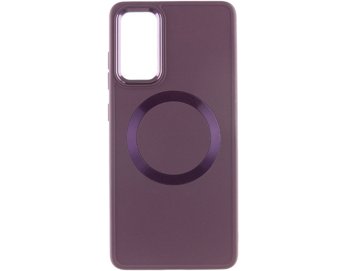 Чехол-силикон Bonbon Metal Style with MagSafe Samsung Galaxy S23 FE (Бордовый / Plum)
