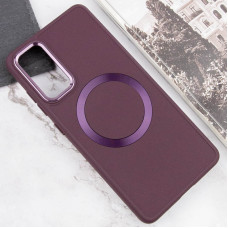 Чехол-силикон Bonbon Metal Style with MagSafe Samsung Galaxy S23 FE (Бордовый / Plum)
