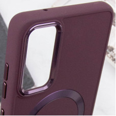 Чехол-силикон Bonbon Metal Style with MagSafe Samsung Galaxy S23 FE (Бордовый / Plum)