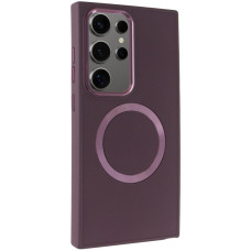 Чехол-силикон Bonbon Metal Style with MagSafe Samsung S24 Ultra (Бордовый / Plum)