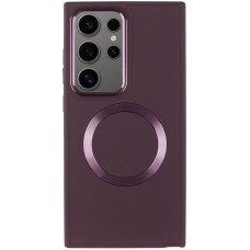 Чехол-силикон Bonbon Metal Style with MagSafe Samsung S24 Ultra (Бордовый / Plum)