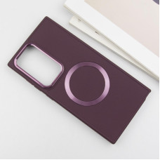 Чехол-силикон Bonbon Metal Style with MagSafe Samsung S24 Ultra (Бордовый / Plum)